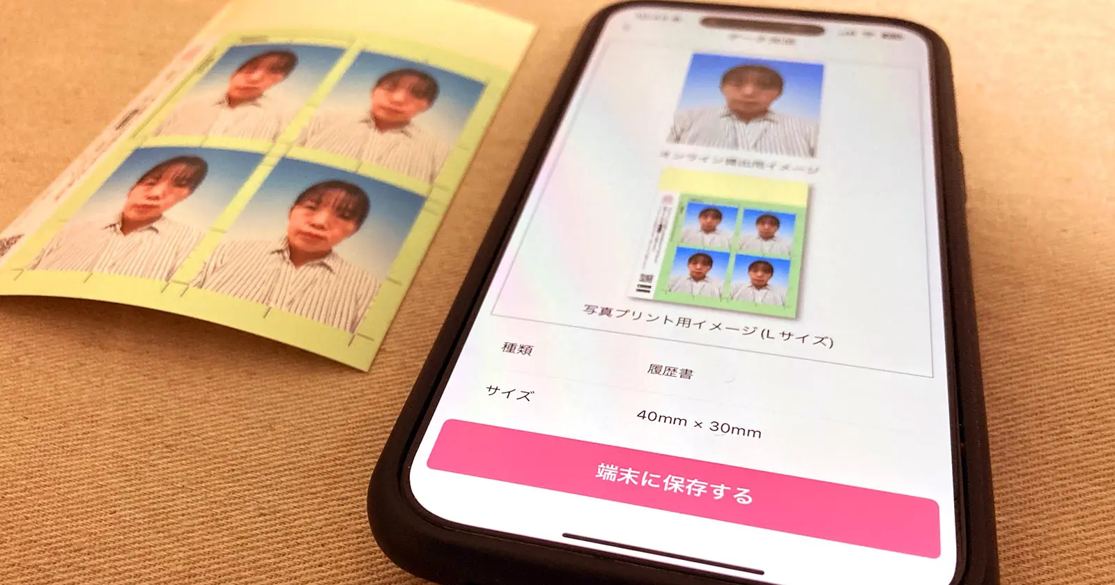 パシャットで証明写真プリント